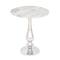 2ft. White Marble and Aluminum Traditional Accent Table